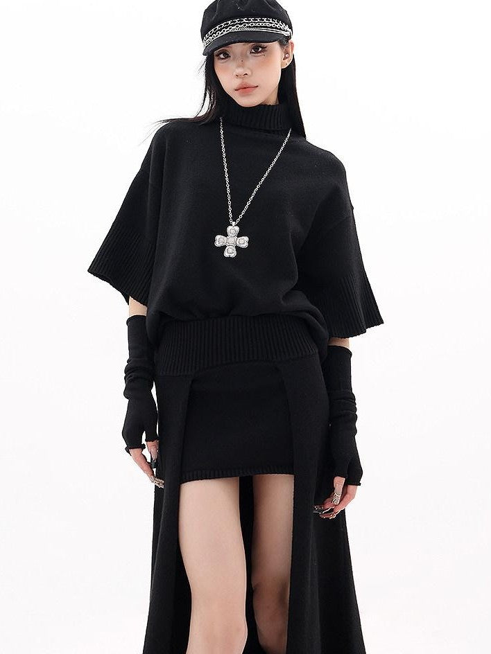 QIUQIU STUDIO Asymmetrical A Line High Waist Slim Women&