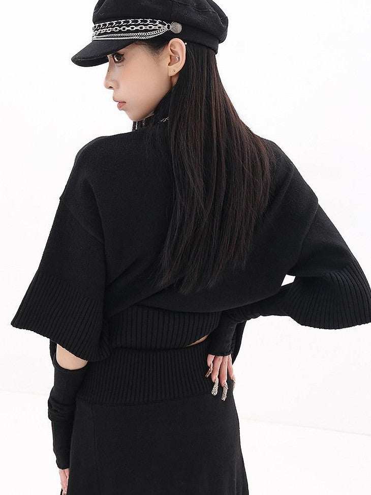 QIUQIU STUDIO Asymmetrical A Line High Waist Slim Women&