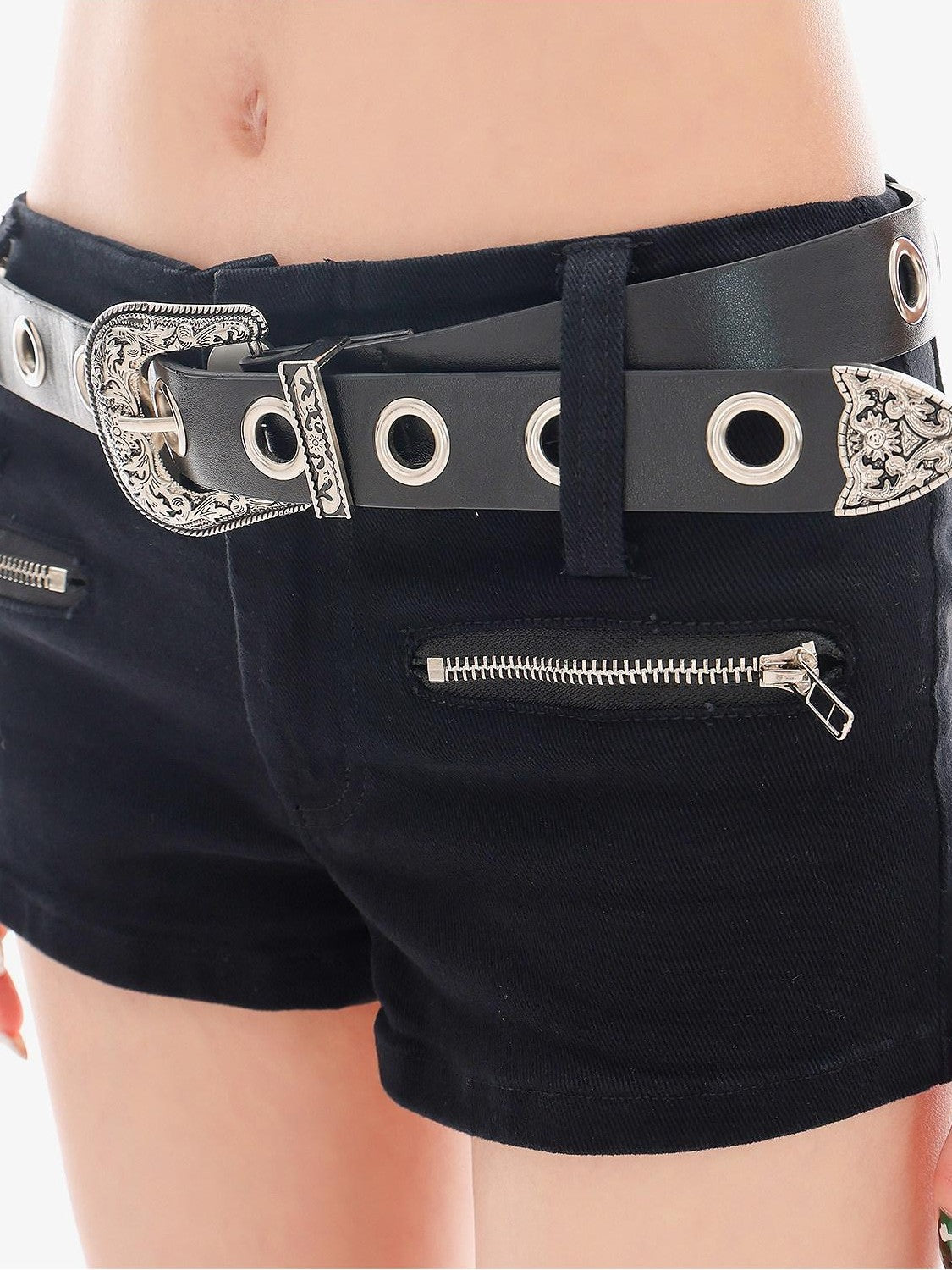 QIUQIU STUDIO Belted Pockets Slimming Hip Hugging Women&