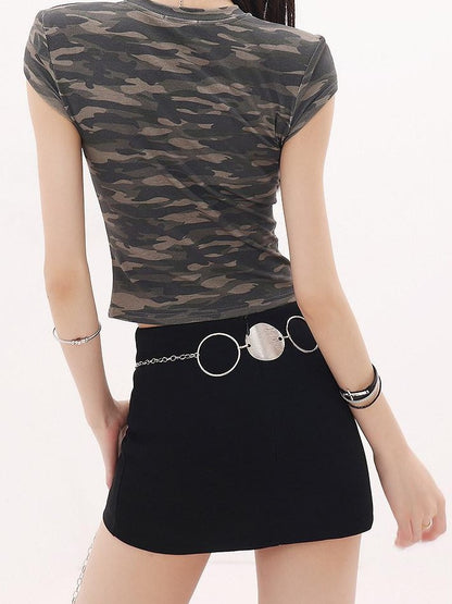 QIUQIU STUDIO Black A Line Slim Fit Hip Hugging Mid Waist Women&