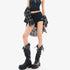 QIUQIU_STUDIO_Black_Polka_Dot_Elastic_Waist_Slim_Hip_Hugging_Women&