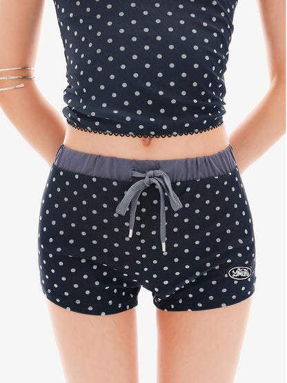 QIUQIU STUDIO Black Polka Dot Elastic Waist Slim Hip Hugging Women&
