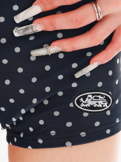 QIUQIU STUDIO Black Polka Dot Elastic Waist Slim Hip Hugging Women&