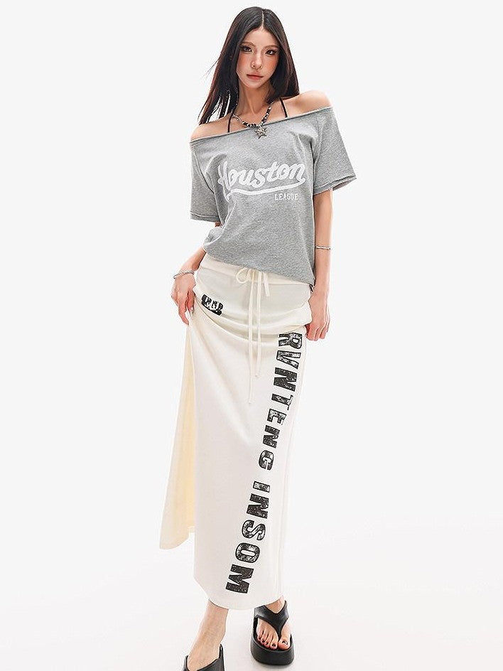 QIUQIU STUDIO Black Printed Drawstring Elastic Waist Mid Length Women&