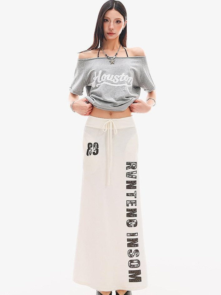 QIUQIU STUDIO Black Printed Drawstring Elastic Waist Mid Length Women&