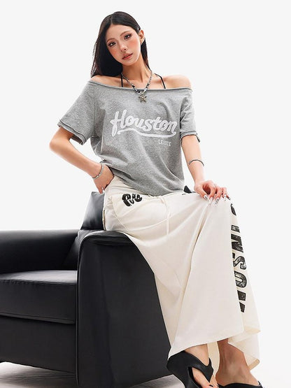 QIUQIU STUDIO Black Printed Drawstring Elastic Waist Mid Length Women&
