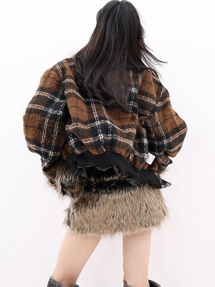 QIUQIU STUDIO Black Reversible Faux Fur Collar Women&