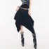QIUQIU_STUDIO_Black_Studded_Asymmetric_Pleated_A_Line_Mid_Waist_Women&