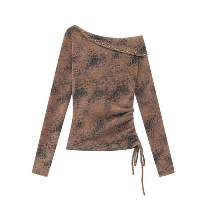 QIUQIU_STUDIO_Black_Studded_Asymmetrical_Shoulder_Women&