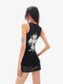 QIUQIU_STUDIO_Black_White_Colorblock_Printed_Knitted_Slim_Women&