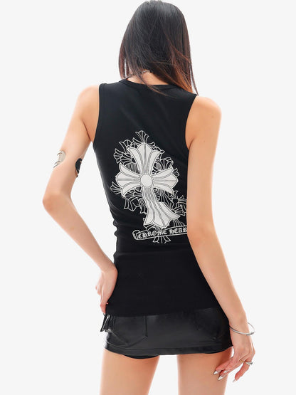 QIUQIU STUDIO Black White Colorblock Printed Knitted Slim Women&