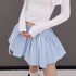 QIUQIU_STUDIO_Blue_Lace_Patchwork_A_Line_Tulip_Elastic_Waist_Women&
