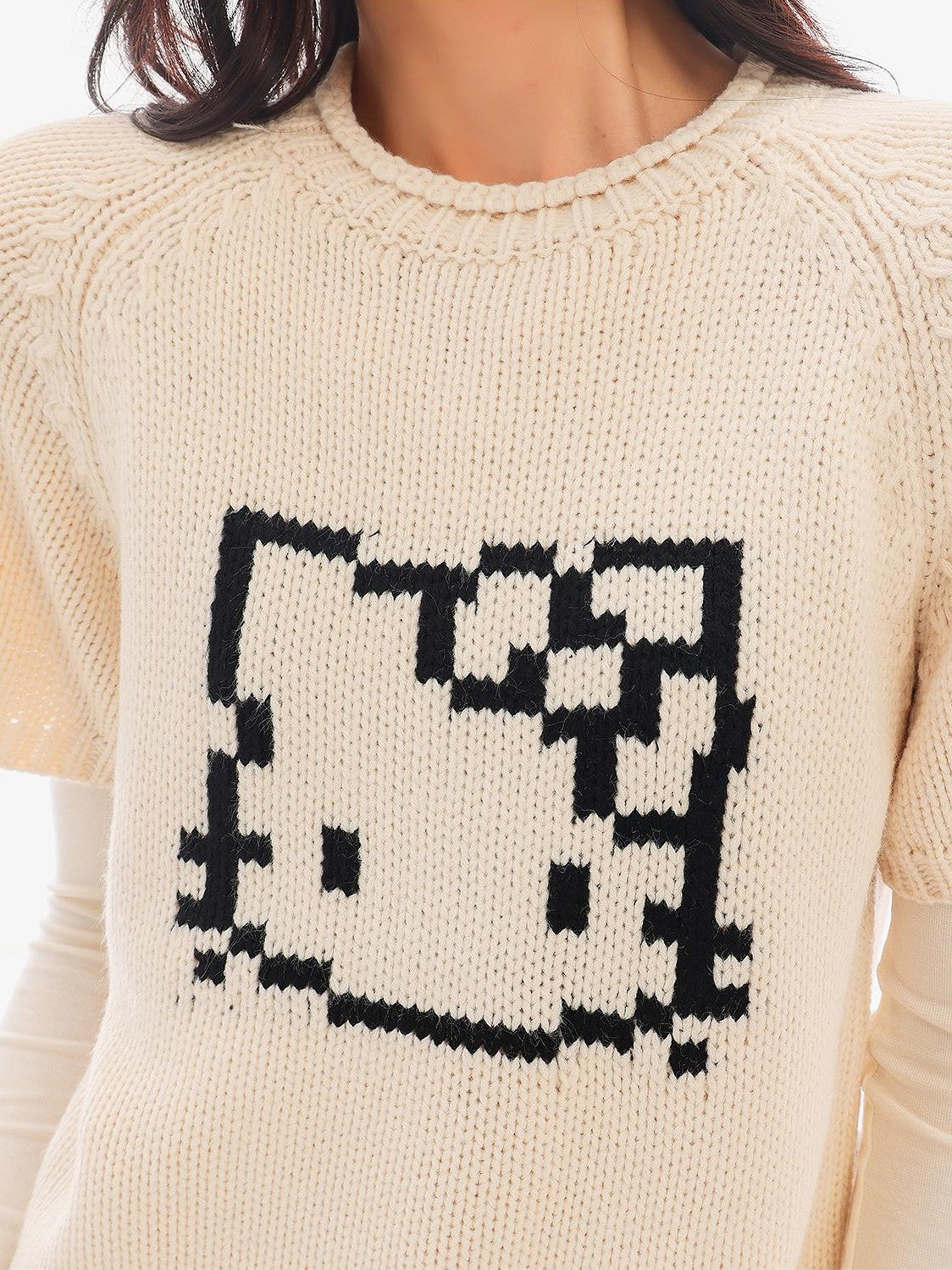 QIUQIU STUDIO Cartoon Kitty Print Tie Dye Loose Fit Women&