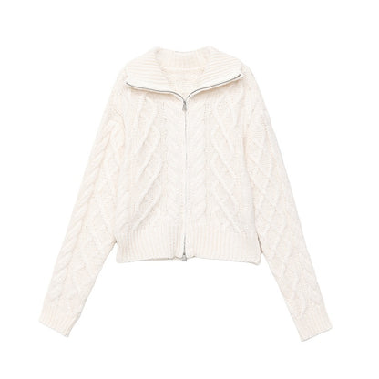 QIUQIU_STUDIO_Chunky_Cable_Knit_Stand_Collar_Loose_Fit_Women&