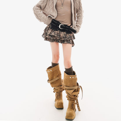 QIUQIU_STUDIO_Chunky_Cable_Knit_Stand_Collar_Loose_Fit_Women&