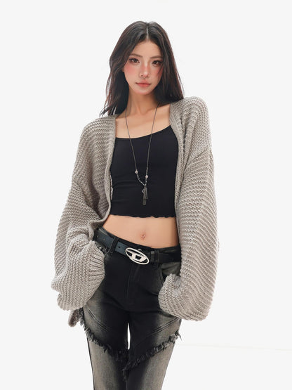 QIUQIU STUDIO Chunky Knit Hollow Out Long Sleeve Women&
