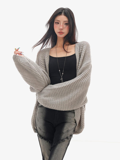 QIUQIU STUDIO Chunky Knit Hollow Out Long Sleeve Women&