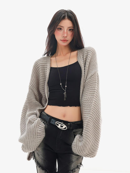 QIUQIU STUDIO Chunky Knit Hollow Out Long Sleeve Women&