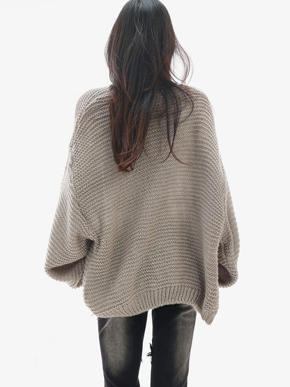 QIUQIU STUDIO Chunky Knit Hollow Out Long Sleeve Women&