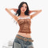 QIUQIU_STUDIO_Coffee_Mesh_Spliced_Polka_Dot_Tie_Strap_Women&