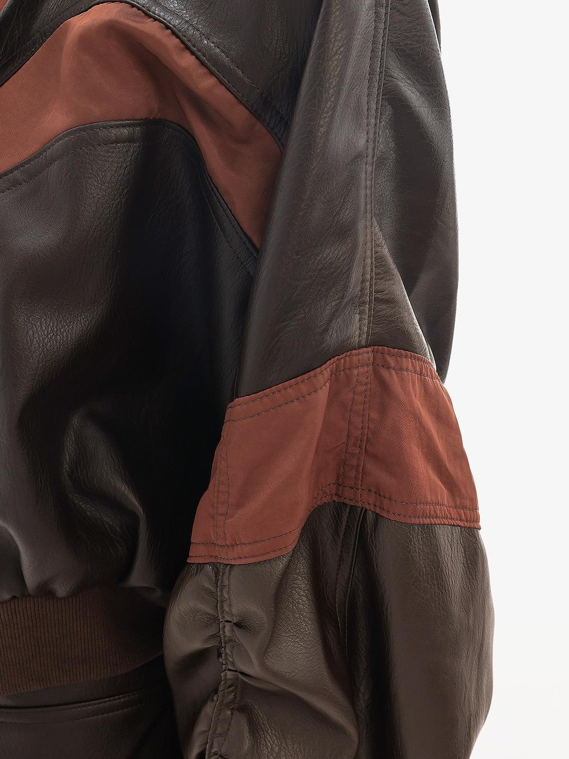 QIUQIU STUDIO Color Block Loose Fit Zipper Women&