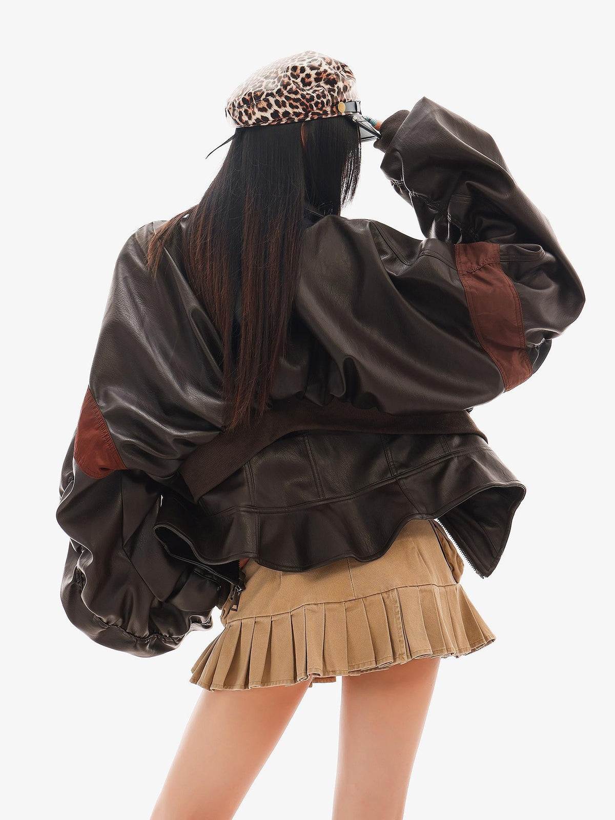 QIUQIU STUDIO Color Block Loose Fit Zipper Women&