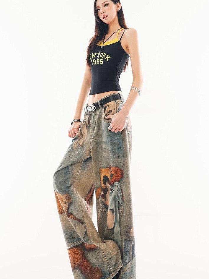 QIUQIU STUDIO Colorblock Faux Layered Letter Print Slim Waist Women&