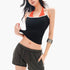 QIUQIU_STUDIO_Colorblock_Faux_Two_Piece_Halter_Crop_Slim_Padded_Women&