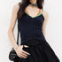 QIUQIU_STUDIO_Colorblock_Faux_Two_Piece_Slim_Fit_Halter_Neck_Women&