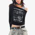 QIUQIU_STUDIO_Colorblock_Patchwork_Distressed_Off_Shoulder_Women&