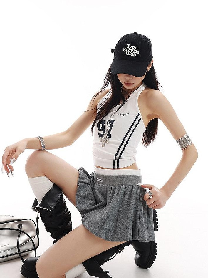 QIUQIU STUDIO Colorblock Patchwork Puff A Line Women&
