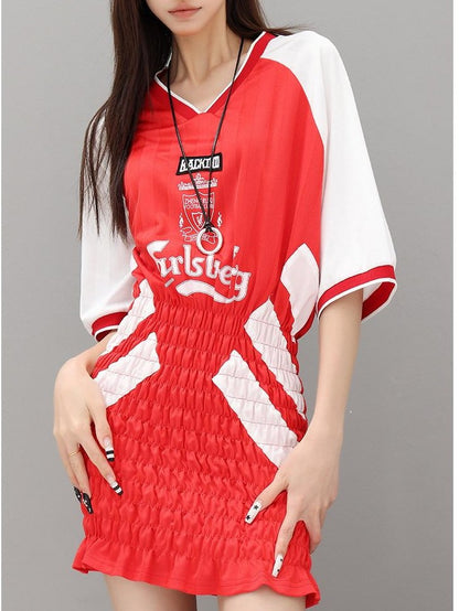 QIUQIU STUDIO Colorblock V-neck Raglan Women&