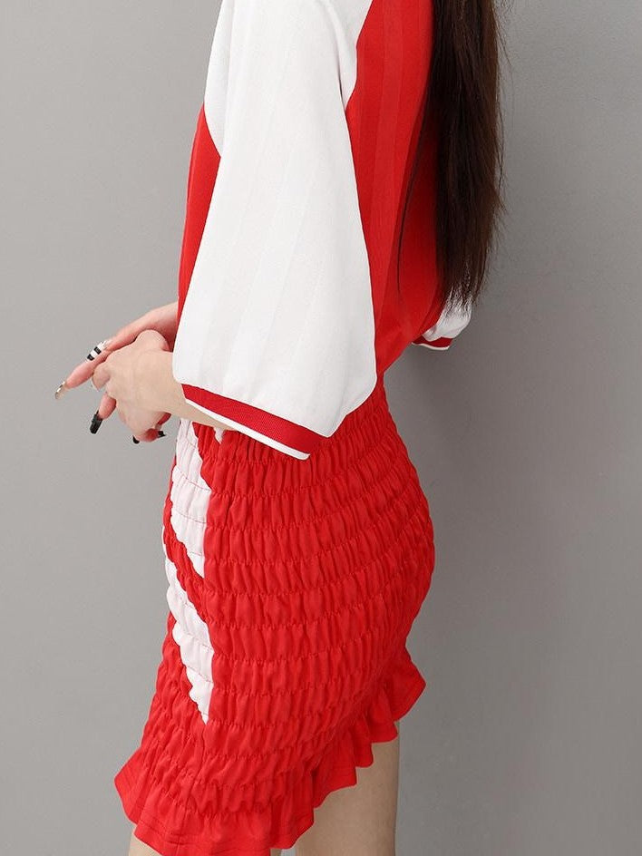 QIUQIU STUDIO Colorblock V-neck Raglan Women&