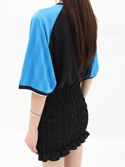 QIUQIU STUDIO Colorblock V-neck Raglan Women&