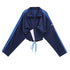 QIUQIU_STUDIO_Contrast_Panel_Stand_Collar_Waist_Tie_Zip_Cropped_Women&