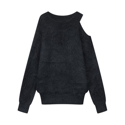 QIUQIU_STUDIO_Cozy_Slouchy_Long_Sleeve_Exposed_Back_Women&