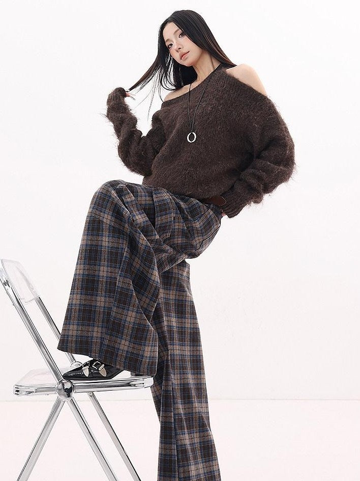 QIUQIU STUDIO Cozy Slouchy Long Sleeve Exposed Back Women&
