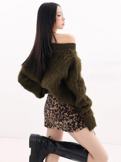 QIUQIU STUDIO Cozy Slouchy Long Sleeve Exposed Back Women&