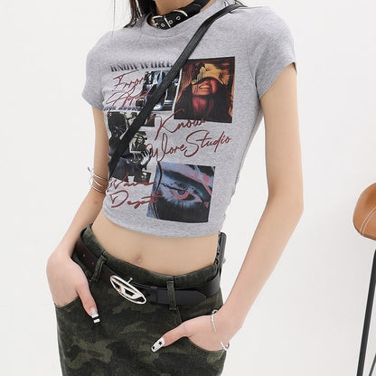 QIUQIU_STUDIO_Creative_Letter_And_Figure_Print_Slim_Fit_Women&