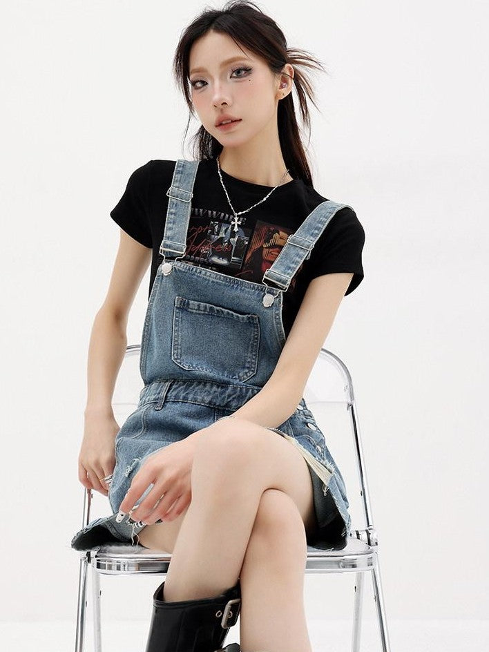 QIUQIU STUDIO Creative Letter And Figure Print Slim Fit Women&