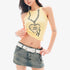 QIUQIU_STUDIO_Creative_Print_Round_Neck_Slim_Fit_Cropped_Women&