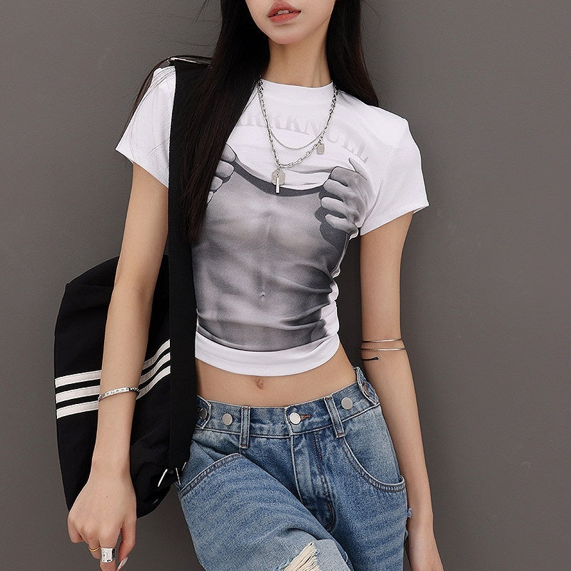 QIUQIU_STUDIO_Cropped_American_Lettered_Print_Crewneck_Women&