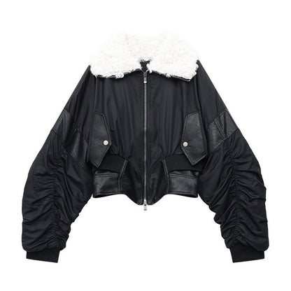 QIUQIU_STUDIO_Cropped_American_Utility_Fur_Collar_Women&