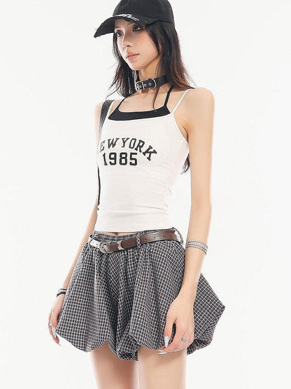 QIUQIU STUDIO Cropped Letter Print Padded Slim Fit Casual Women&