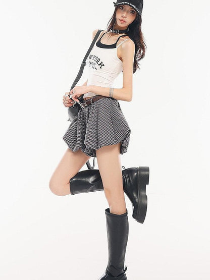 QIUQIU STUDIO Cropped Letter Print Padded Slim Fit Casual Women&
