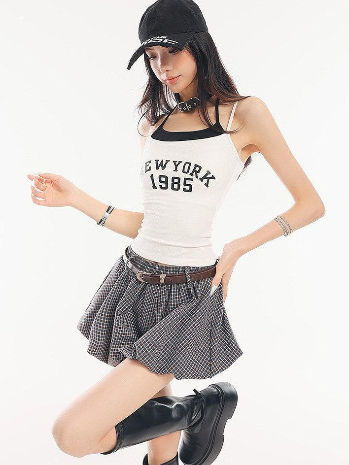 QIUQIU STUDIO Cropped Letter Print Padded Slim Fit Casual Women&
