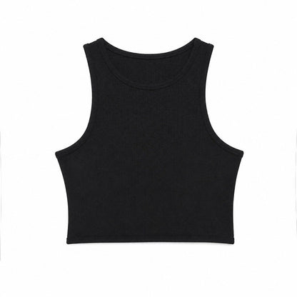 QIUQIU_STUDIO_Cropped_Solid_Round_Neck_Slim_Fit_Women&