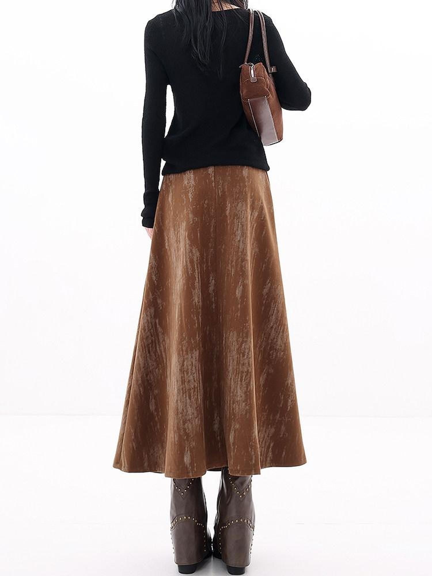 QIUQIU STUDIO Designer Tie Dye A Line Slim Fit Mid Waist Casual Women&