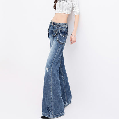 QIUQIU_STUDIO_Elongated_Pleated_Washed_Distressed_Retro_Pocket_Loose_Women&