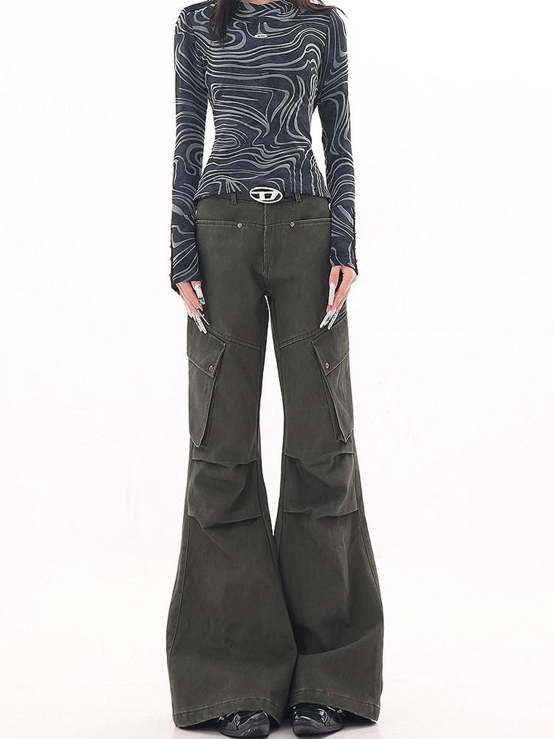QIUQIU STUDIO Extended Tall Multi Pocket Cargo Workwear Women&